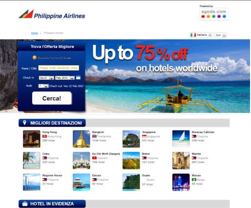 Agoda.com, accordo con Philippine Airlines