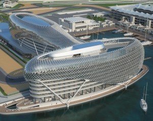 Panoramica del Viceroy, affacciato sul circuito di Yas Marina 