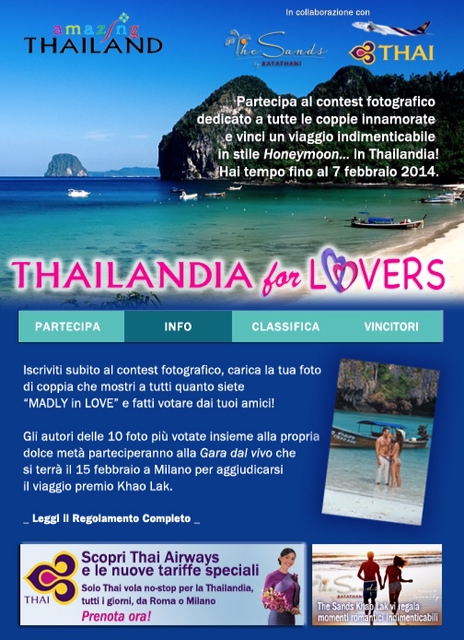 Tat e Thai Airways lanciano oggi il nuovo contest su Facebook
