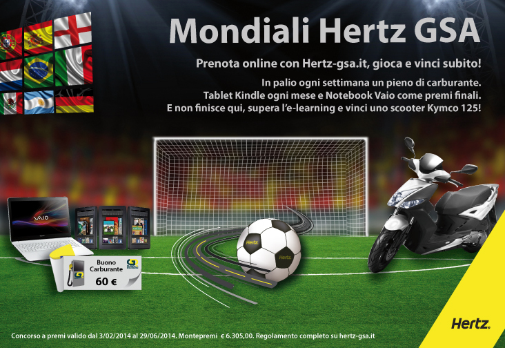 Hertz lancia “Mondiali Hertz Gsa 2014”, concorso con e-learning per adv
