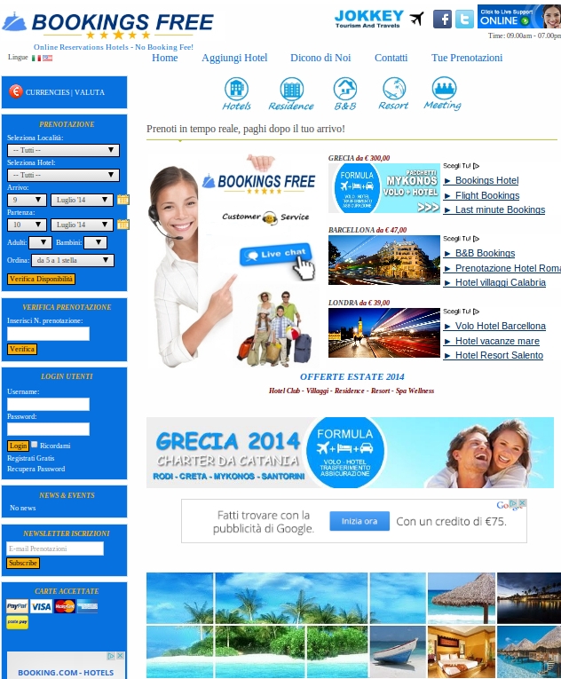 Bookingfree.com: debutta il nuovo booking engine del gruppo Jokkey