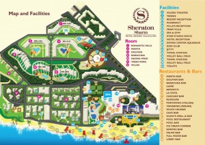 La mappa dello Sheraton con la sezione "Villas" in basso a sinistra