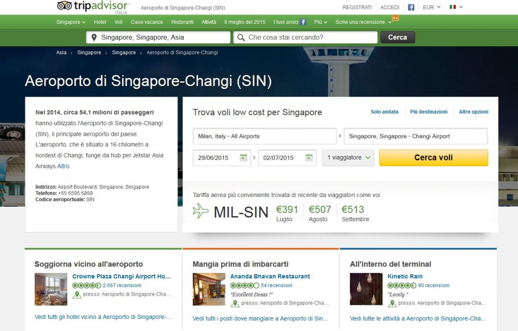 TripAdvisor introduce le pagine dedicate agli aeroporti