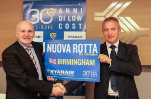 Ryanair cresce a Verona, novità Birmingham dall’estate 2016