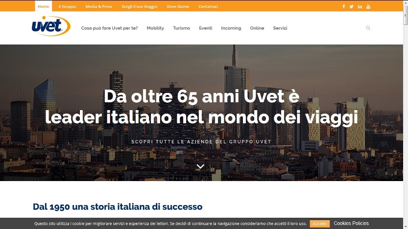Gruppo Uvet manda online il nuovo sito