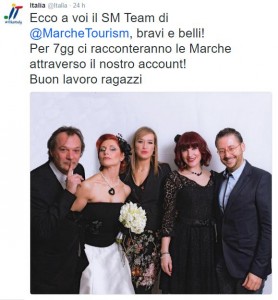 Tweet presentazione Social Media Team Marche