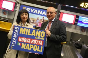 Ryanair incrementa i voli Bergamo-Napoli, nuova offerta maggio e giugno