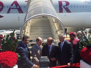 Qatar Airways al Burget con il primo B777 dotato di Qsuite