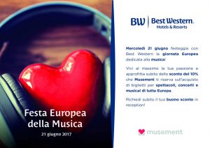Best Western: sconto su Musement per la Festa europea della musica