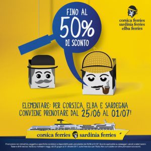 Corsica Sardinia Elba Ferries, nuova promozione con 50% di sconto