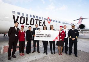 Volotea, primo milione di passeggeri a Napoli
