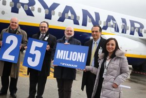 Ryanair: 25 milioni di passeggeri a Treviso