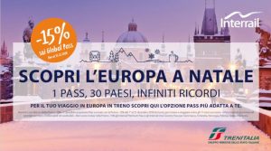 Pass Interrail: sconto del 15% per acquisti entro il 30 dicembre
