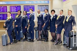 La prima quota rosa di Air Namibia in volo. Accade a Francoforte