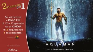 Italo: l’iniziativa “2 poltrone per 1” è dedicata al film Aquaman