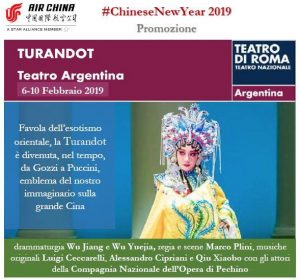 Air China: promozione per i biglietti della Turandot al teatro Argentina di Roma