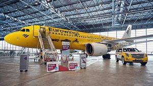 Eurowings, il primo airbus con livrea speciale Herz