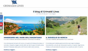 Blog e social protagonisti del nuovo sito di Grimaldi Lines