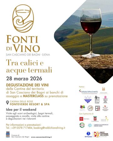 San Casciano dei Bagni, il 28 marzo la prima edizione di Fonti di Vino