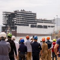 Explora V, procedono i lavori: varato il troncone di prua