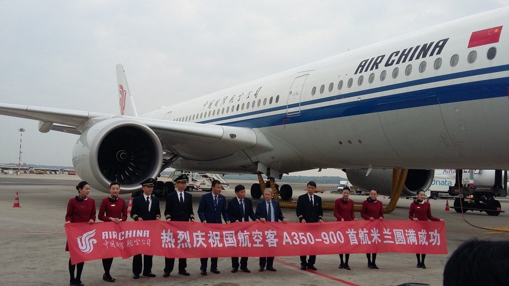 Air China, la “prima” fuori confine dell’A350 spetta a Malpensa