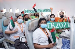 Emirates: un volo speciale per promuovere la campagna di vaccinazione