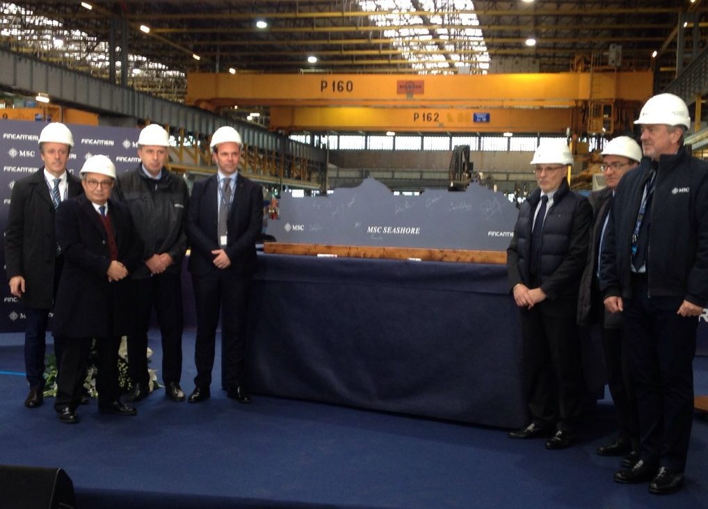 Msc Seashore, a Fincantieri Monfalcone il taglio della prima lamiera