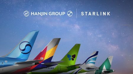 Korean Air e le compagnie aeree dell’Hanjin Group adottano il wi-fi Starlink