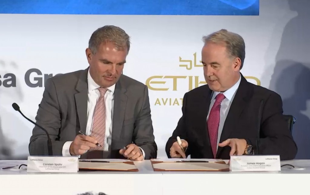 Etihad e Lufthansa: partnership su catering e manutenzione