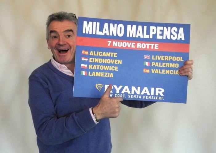 Ryanair cresce a Malpensa. E rilancia il feederaggio per Alitalia