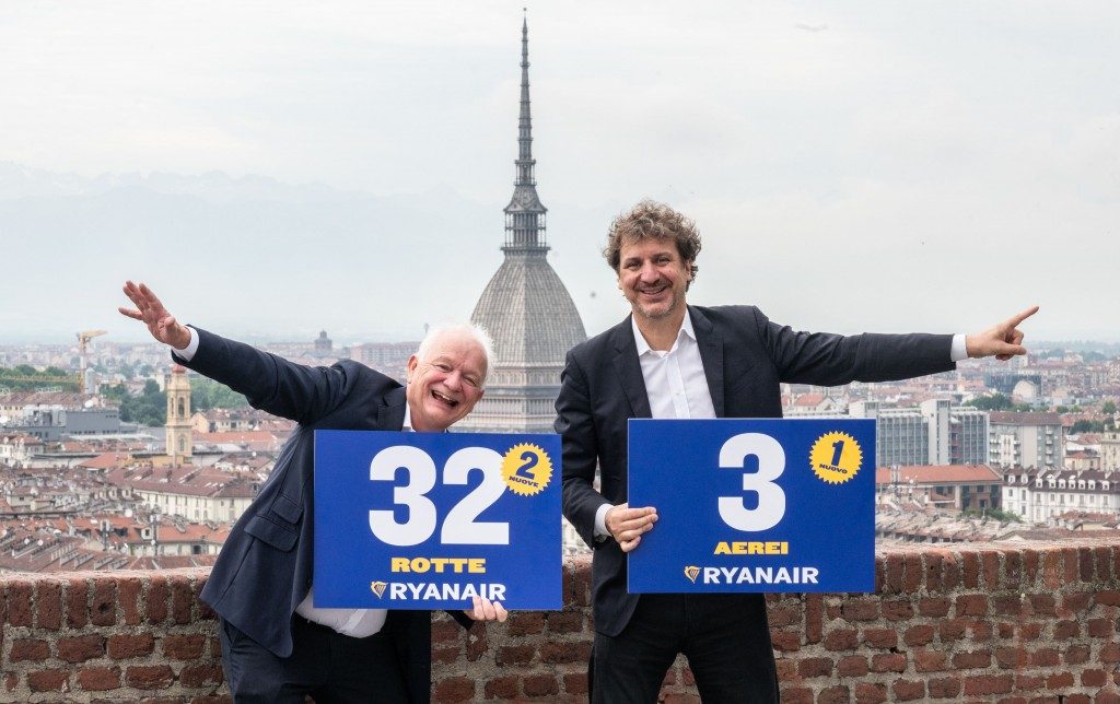 Ryanair: in inverno un terzo velivolo a Torino. Lancio di due nuove rotte