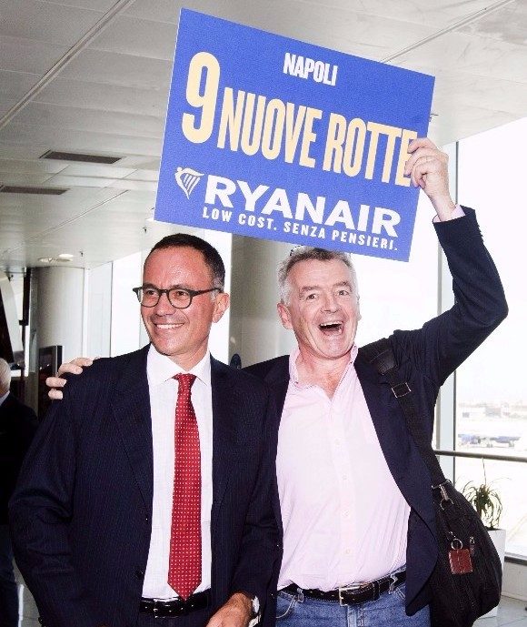 Ryanair cresce a Napoli, altre nove rotte per l’estate 2018