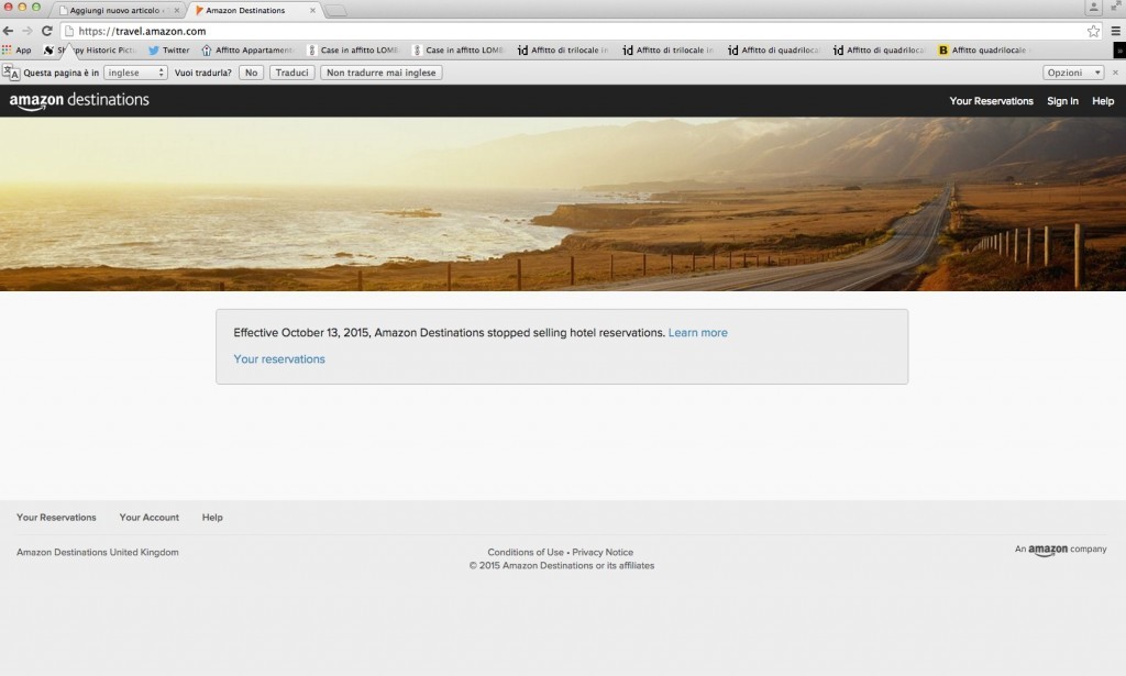 Amazon rinuncia al turismo