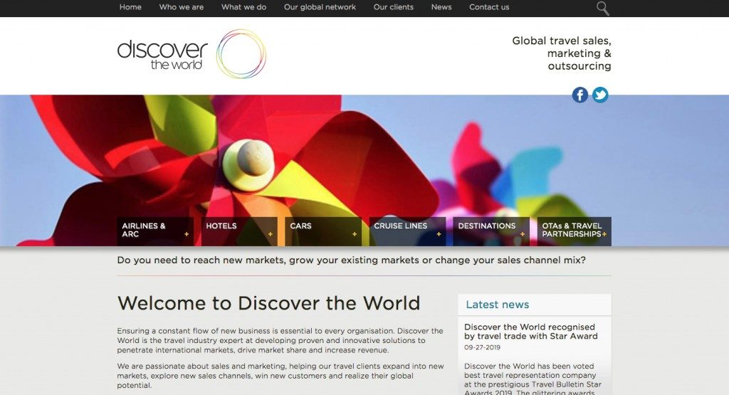 Discover the World, migliore gsa al “travel bulletin star award 2019”