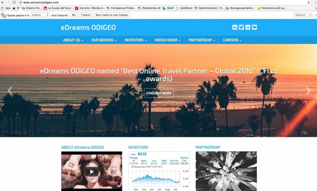 eDreams Odigeo valuta la fusione e la vendita delle azioni