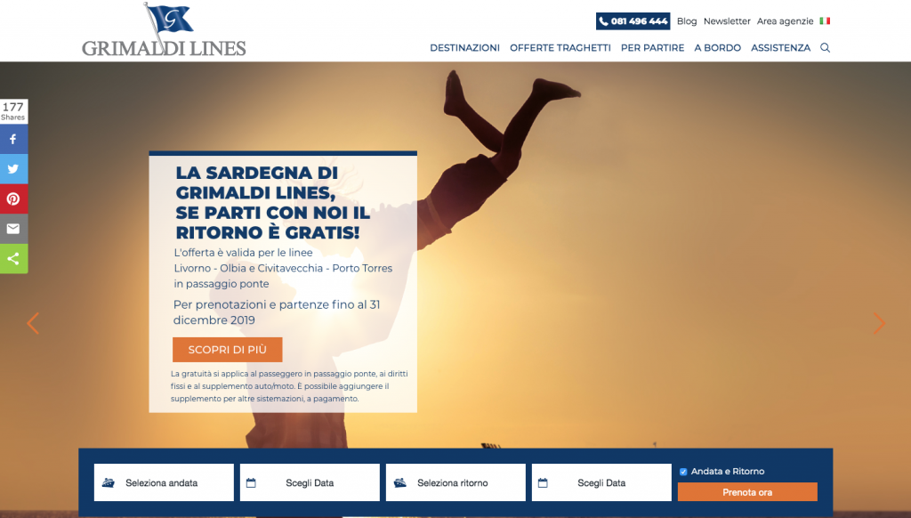 Grimaldi Lines lancia la nuova versione del sito web