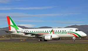 Aeroitalia: più posti sulla Milano-Roma con l’entrata in servizio degli Embraer