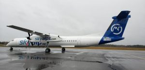 SkyAlps: ecco il primo dei due Dash 8-400 con la nuova livrea