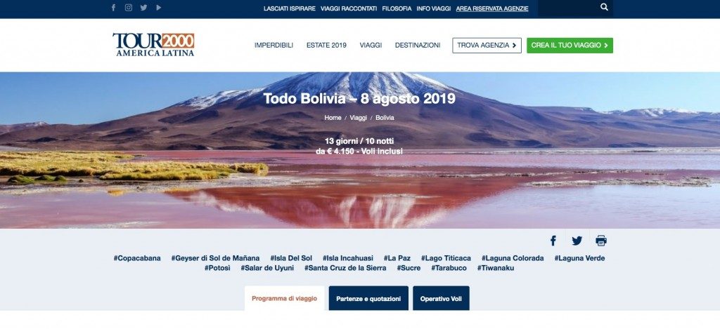 Todo Bolivia, 8 agosto partenza speciale di Tour2000America Latina