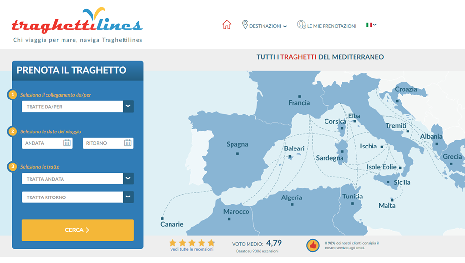 Traghettilines, nuova versione per il confronto dei prezzi
