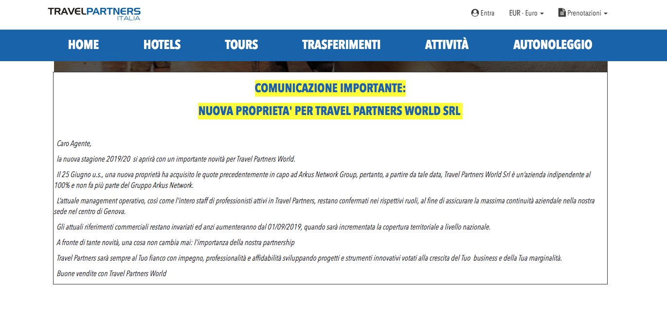 Travel Partners esce da Arkus Group. Cosa succede?